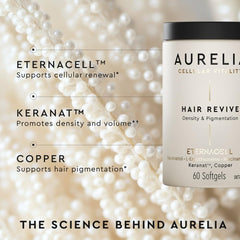 AURELIA Hair Revive in daily routine scene on bathroom counter.