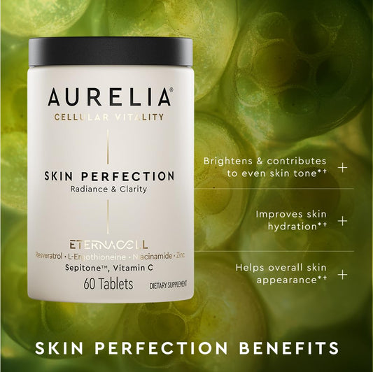 Close-up of ingredients on AURELIA Skin Perfection for antioxidant support