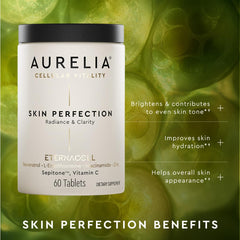 Close-up of ingredients on AURELIA Skin Perfection for antioxidant support