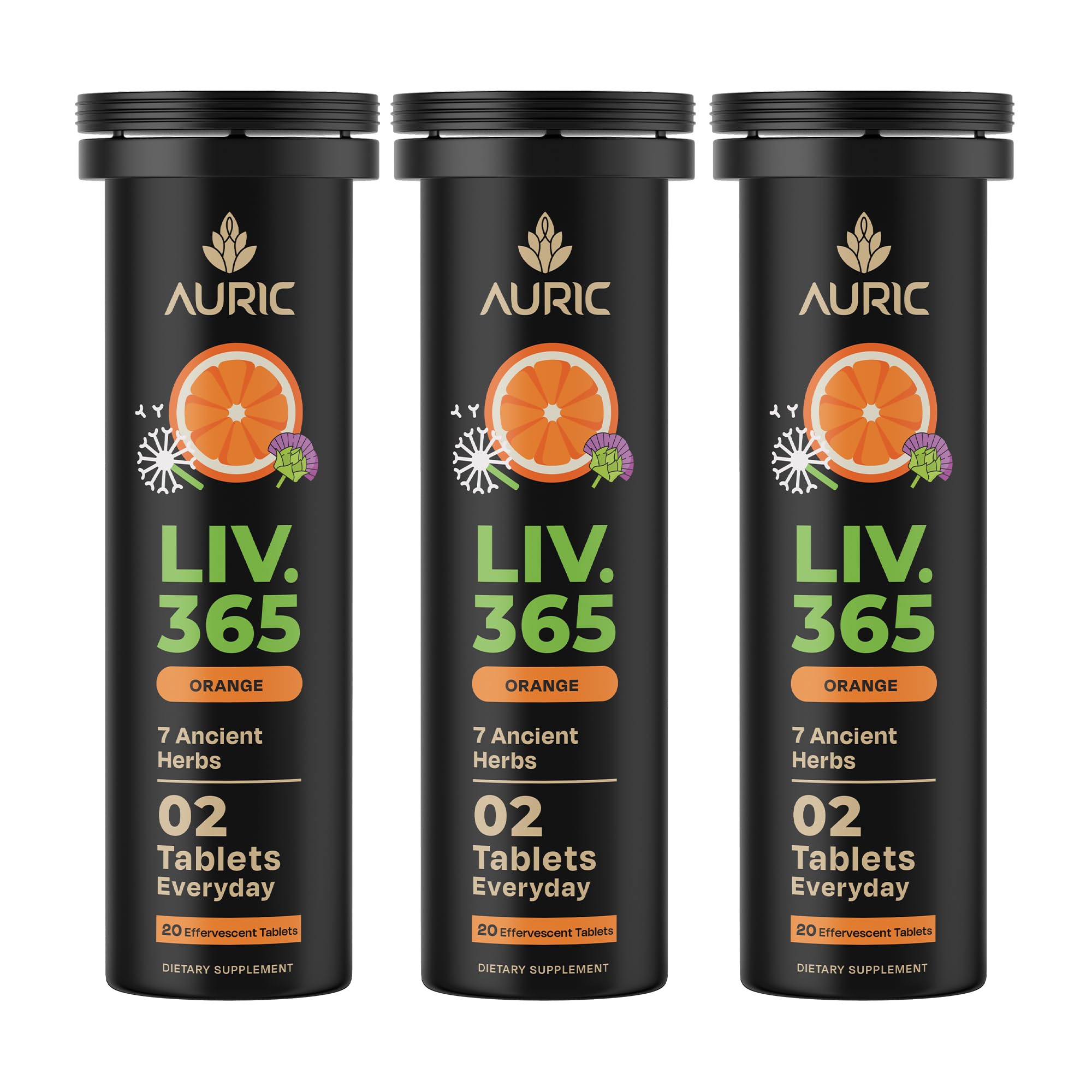 Auric Herbal Liver Support bottle front view for daily detox and liver health.