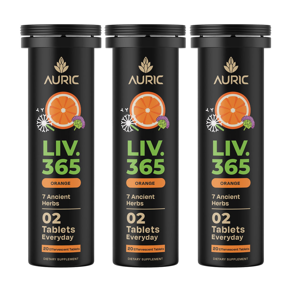 Auric Herbal Liver Support bottle front view for daily detox and liver health.