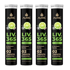 Auric Liv365 bottle front with lemon flavor view for detox support