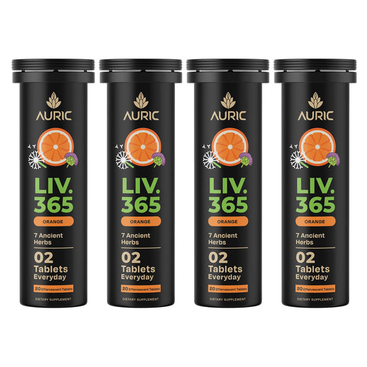 Auric liver-support tablets bottle, highlighting a plant-based detox option.