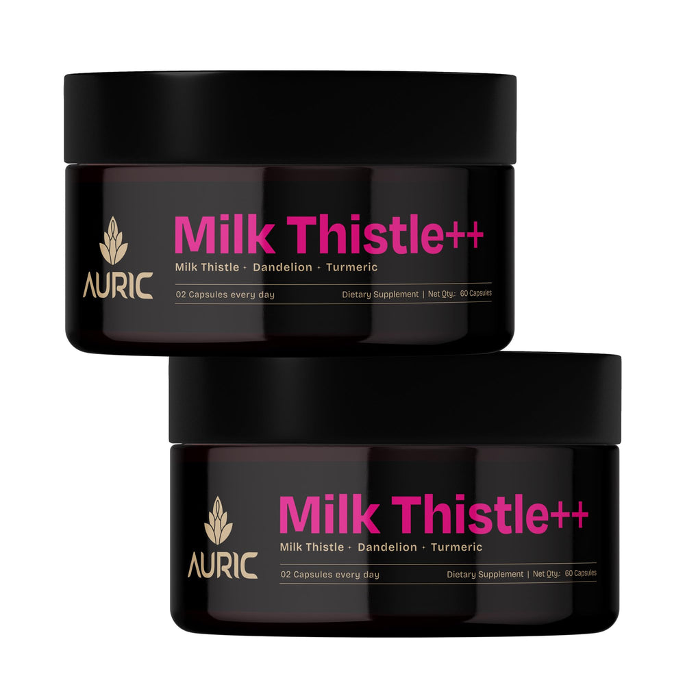 Auric Milk Thistle Plus bottle front for daily wellness.