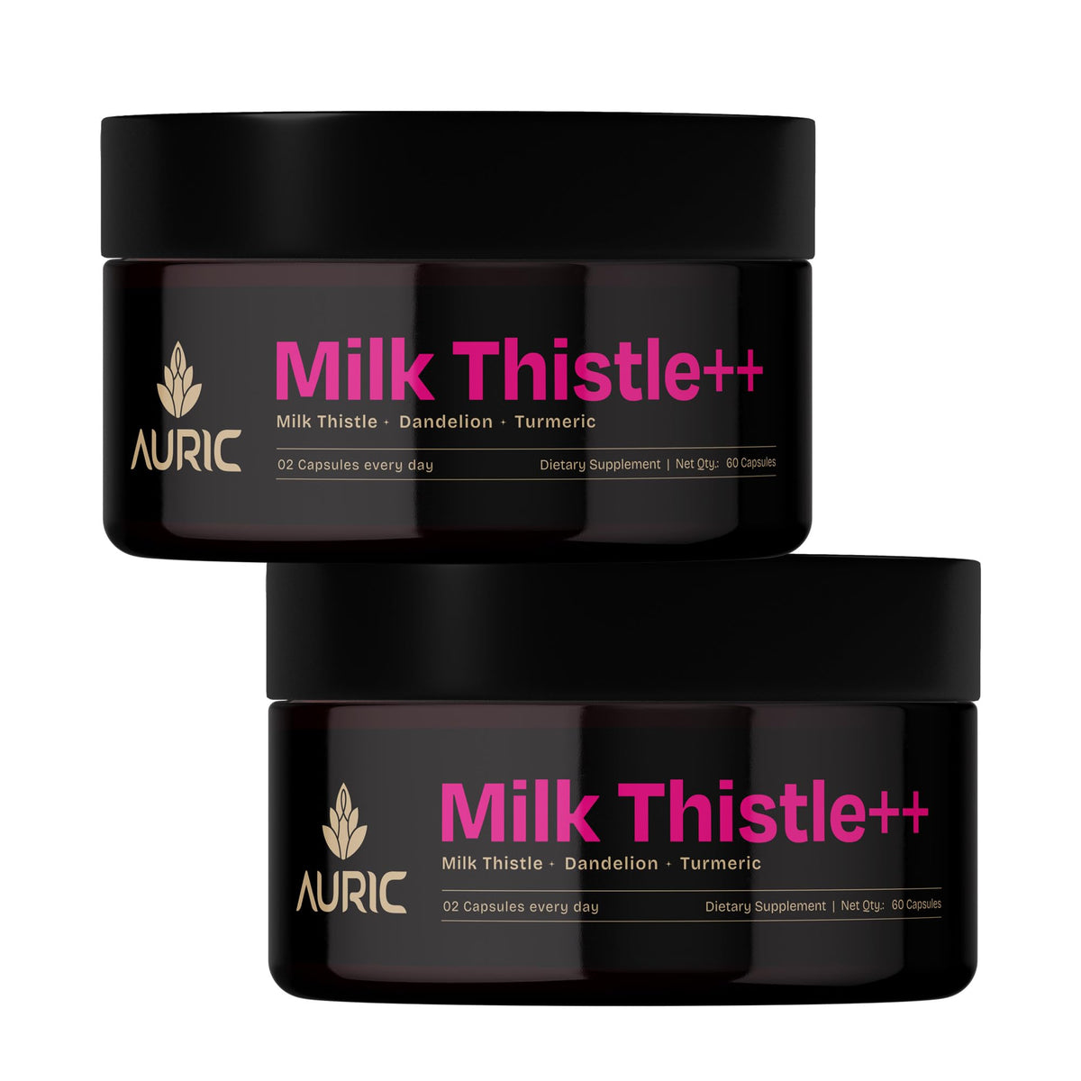 Auric Milk Thistle Plus bottle front for daily wellness.