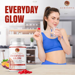 Aurisova Everyday Glow bottle back showing supplement facts
