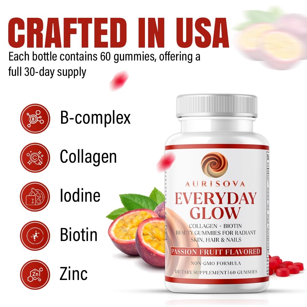 Aurisova Everyday Glow ingredients including zinc and B-complex