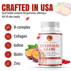 Aurisova Everyday Glow ingredients including zinc and B-complex