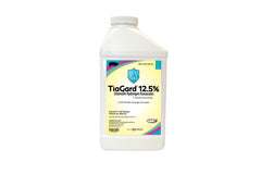 Aurora TiaGard 12.5% bottle enables rapid water dosing for herd-wide administration.