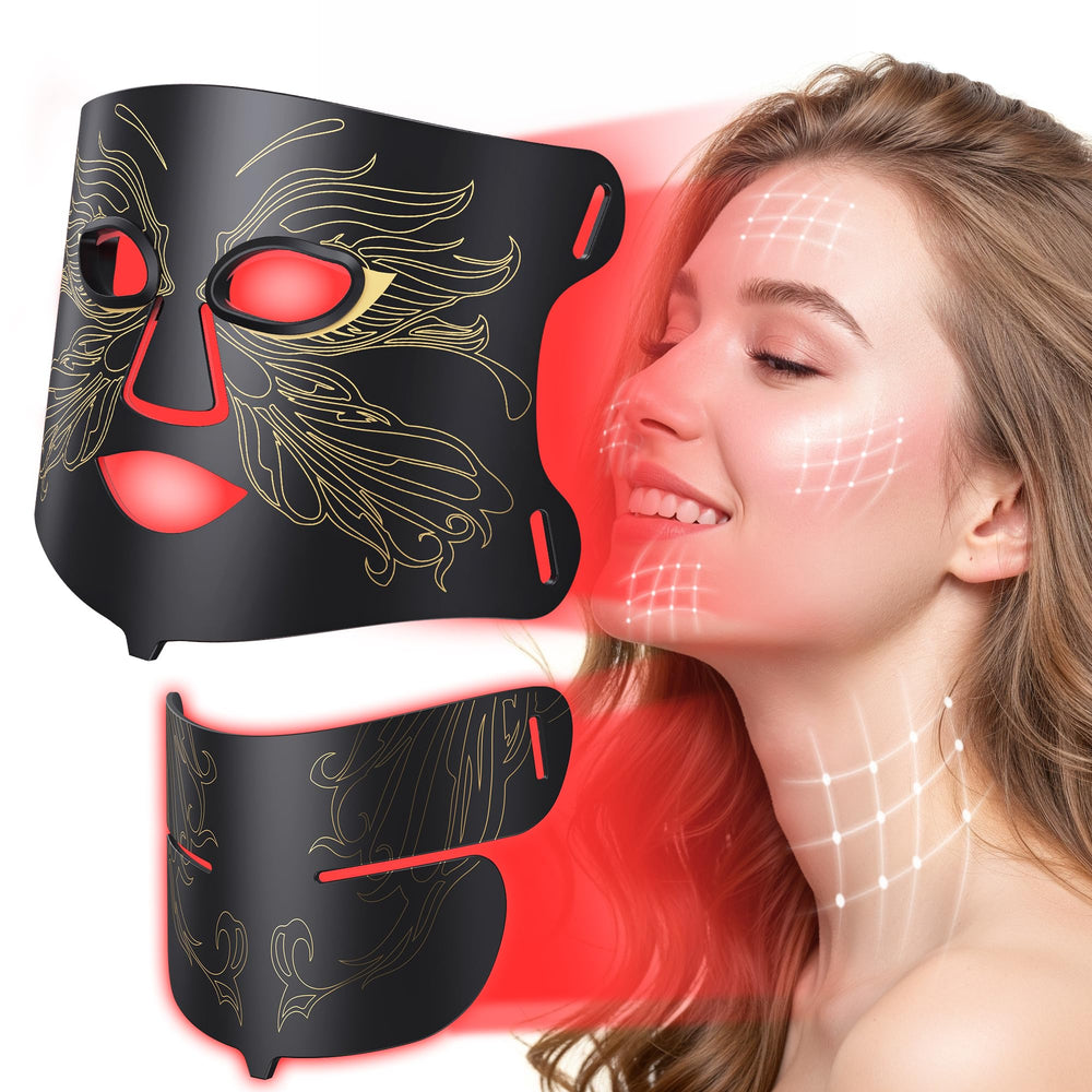 Aurphany facial and neck LED mask with 324 LEDs for at-home skincare sessions