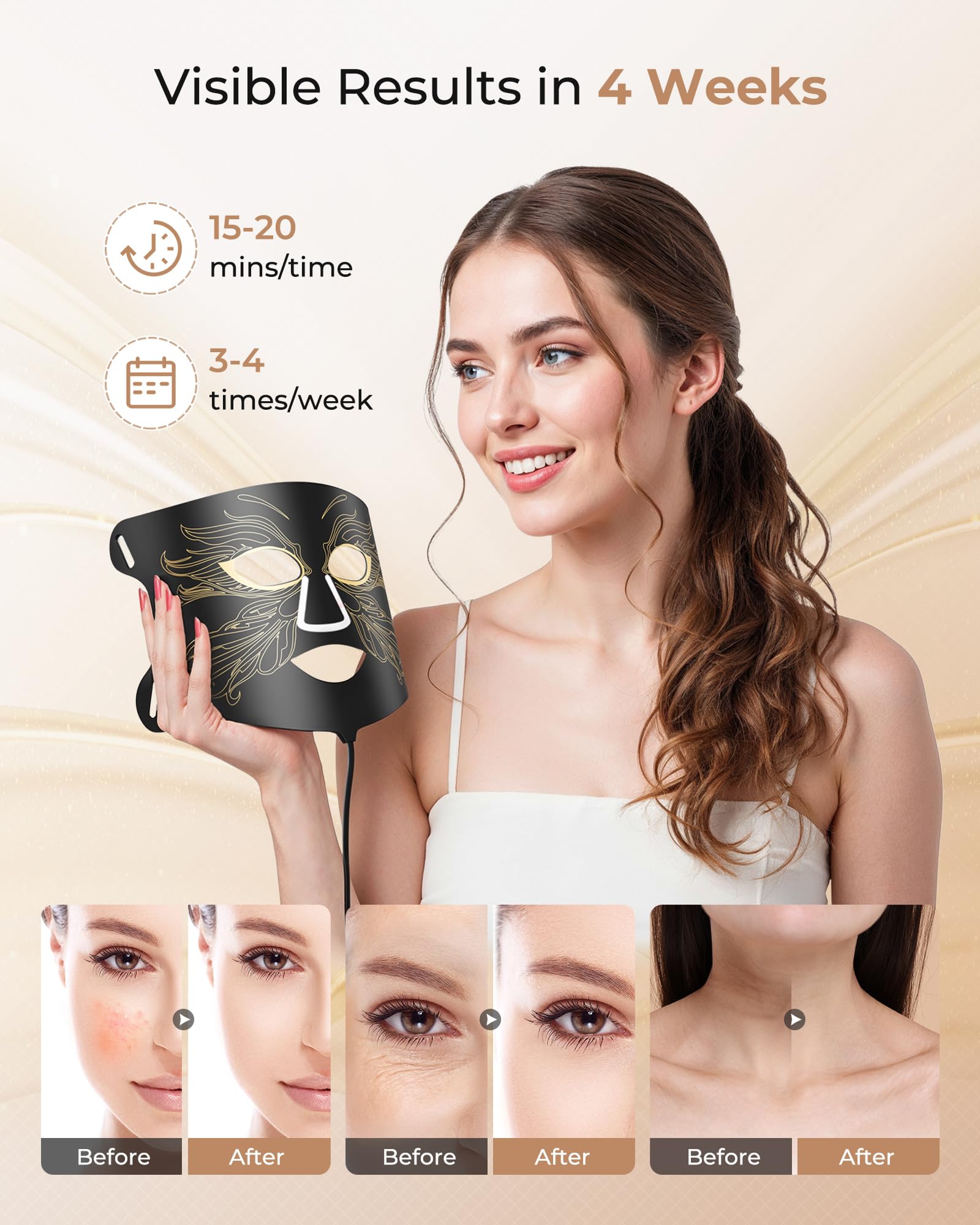 Aurphany full-face and neck coverage for consistent treatment.