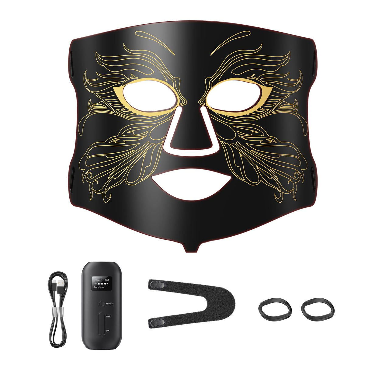 Aurphany LED mask with 324 LEDs for full-face and neck light therapy.