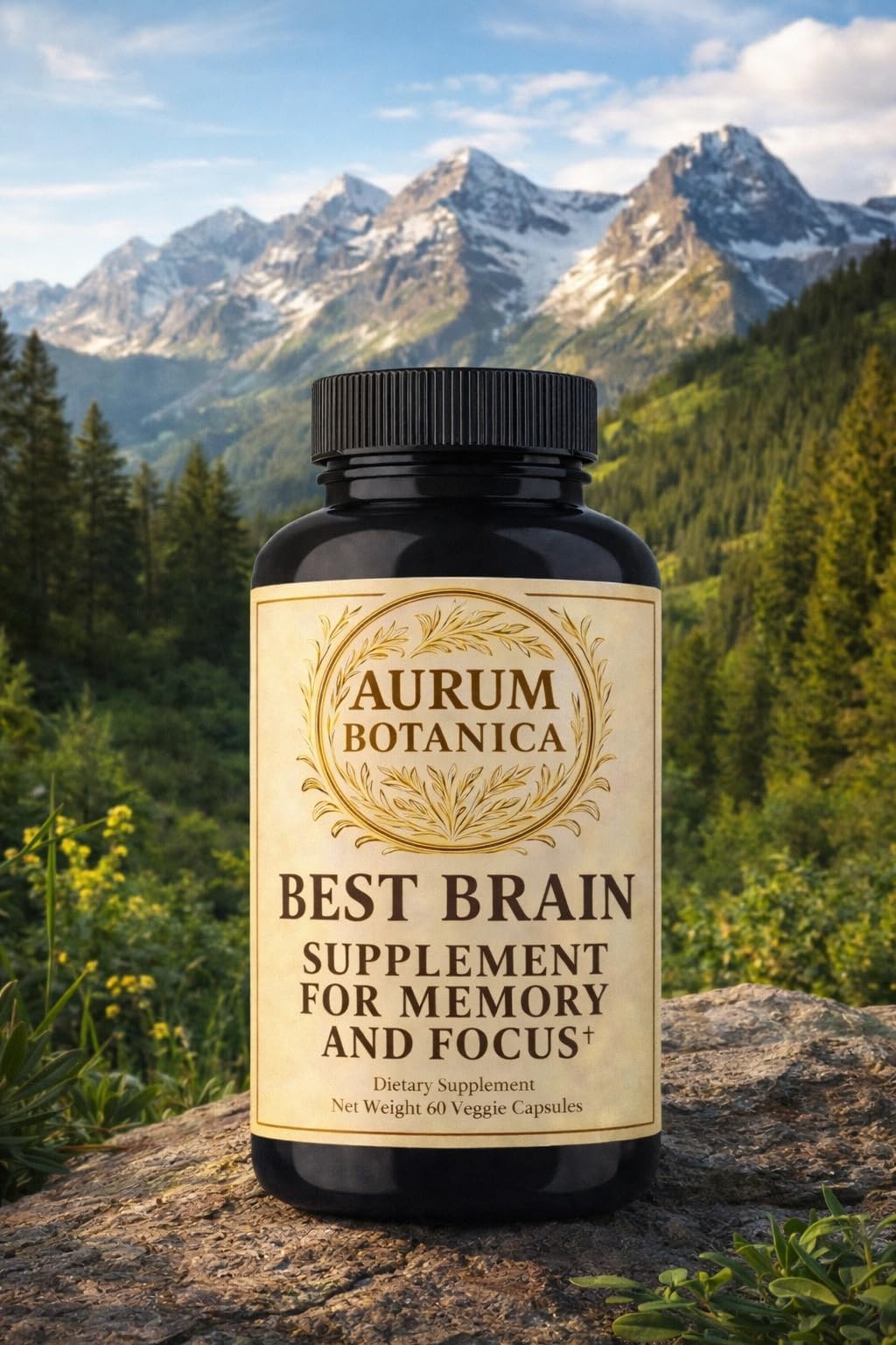 AURUM BOTANICA Bacopa Monnieri capsules support memory processing.