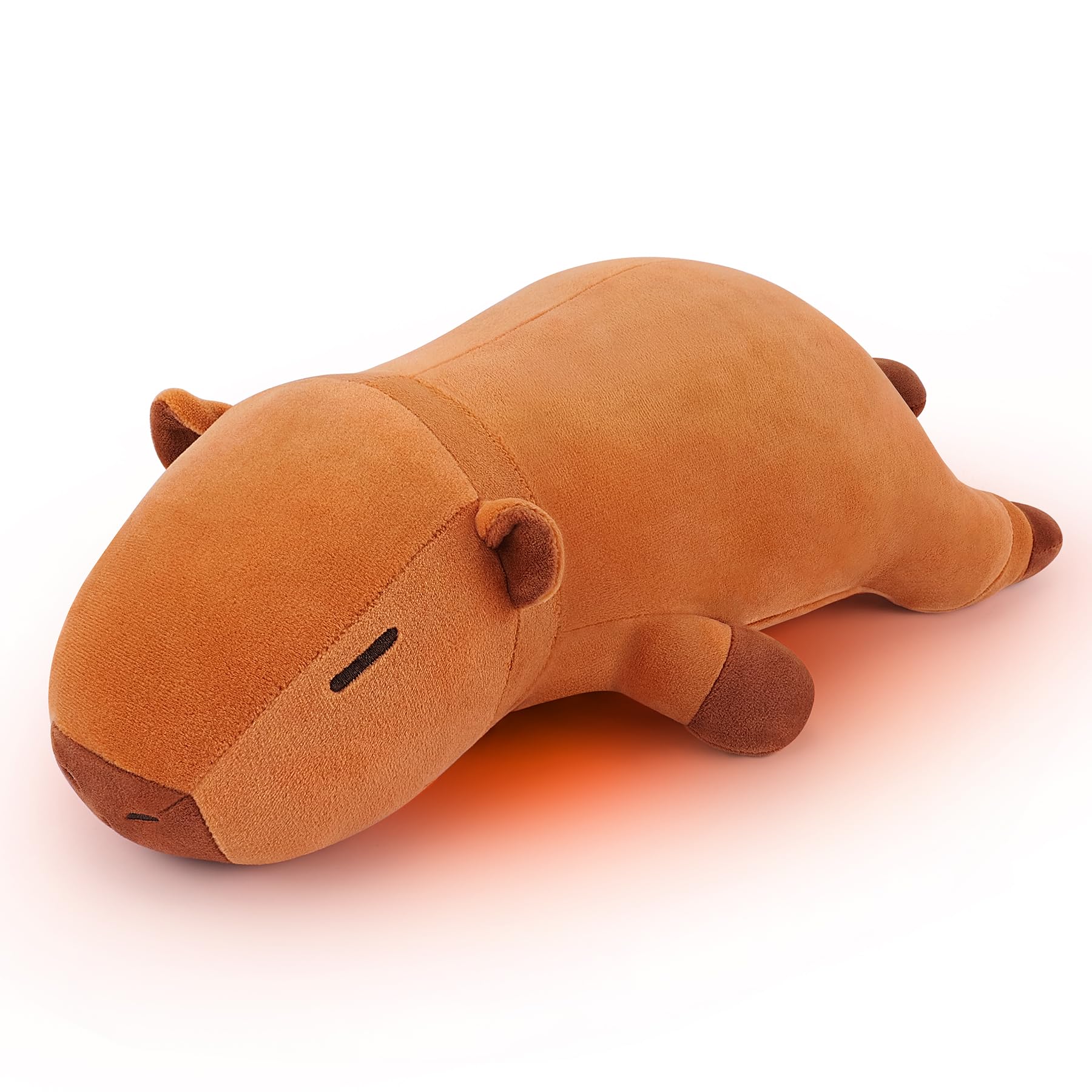 Auspicious Beginning Capybara heating pad front view shows cozy plush warmth for comfort.