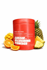 Aussie Marching Powder tropical flavor bottle for daily vitality support.