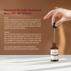 Aussie Pure Blushwood Berry EBC-46 amber bottle with dropper suggests precise dosing