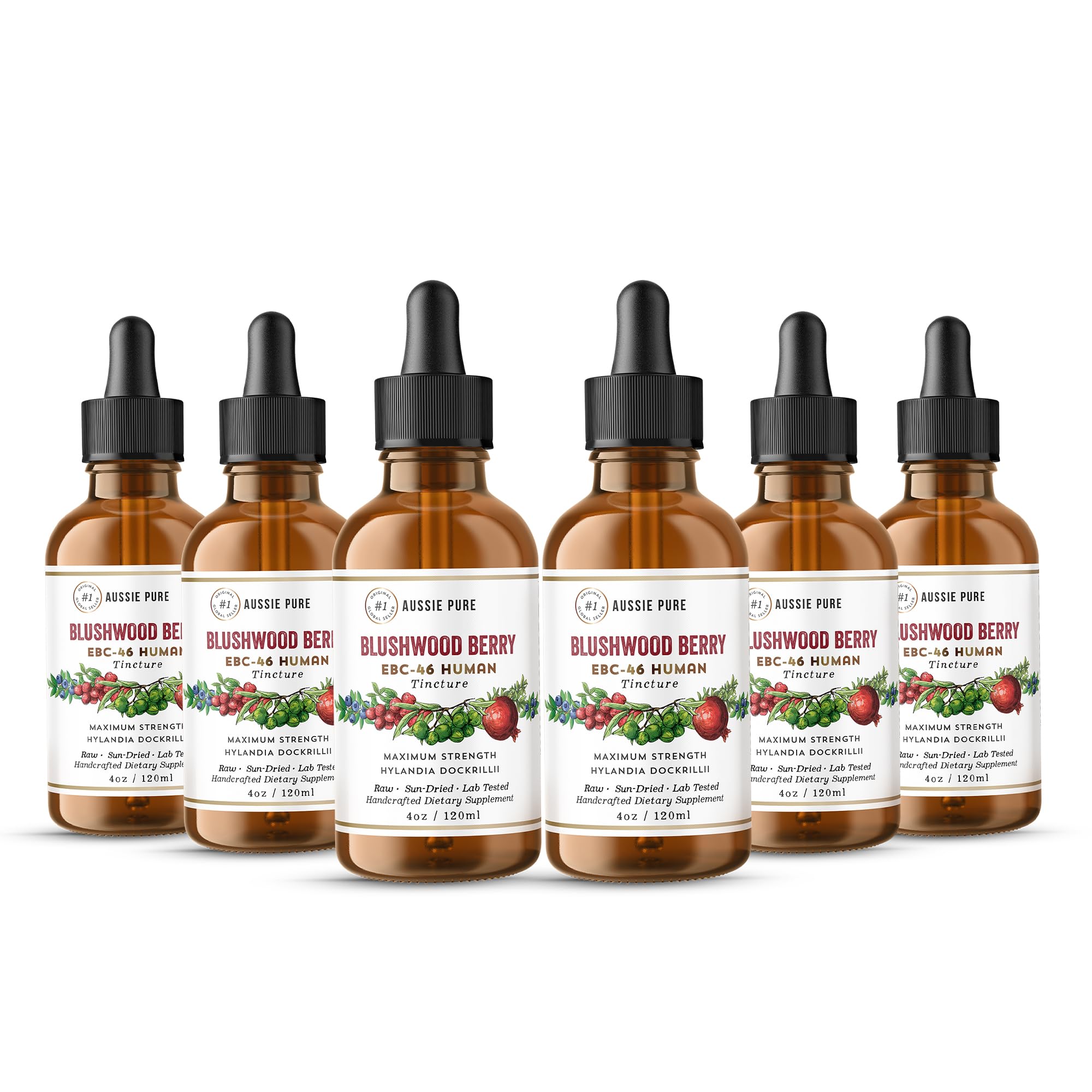 Aussie Pure Blushwood Berry EBC-46 bottle front view for quick recognition and trust