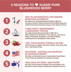 Aussie Pure Blushwood Berry EBC-46 glycerin base droplet image emphasizes alcohol-free ingestion