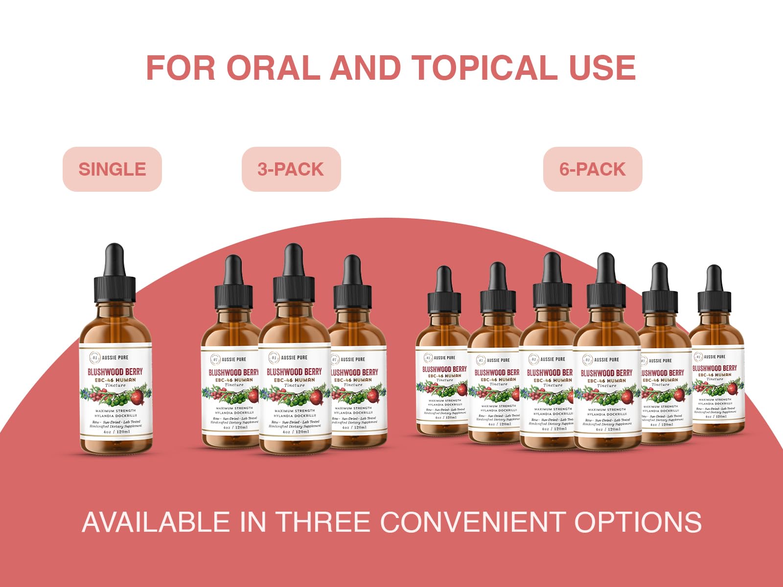 Aussie Pure tincture with pipette shows easy, controlled liquid dispensing.