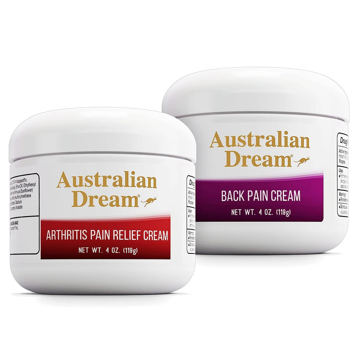 Australian Dream arthritis pain relief cream bottle shows fast-absorbing formula.