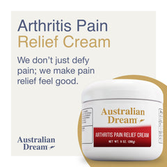 Australian Dream arthritis pain relief cream texture close-up highlighting quick absorption.
