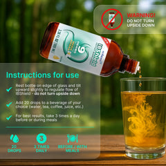 Authenta IBShield bottle with glass scene suggests relaxing after-meal rituals