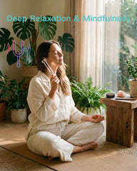 Autzom healing crystal stone energy amplifier included for enhanced ambiance.