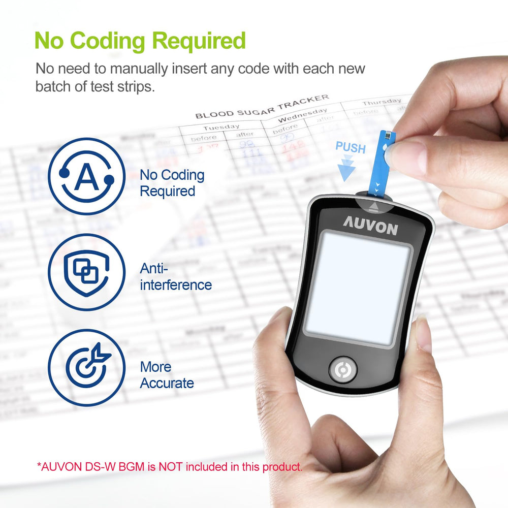 AUVON DS-W strips no coding required for simpler testing.