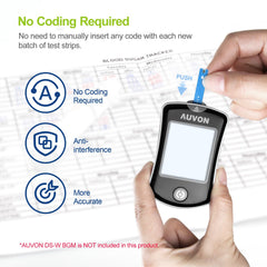 AUVON DS-W strips no coding required for simpler testing.
