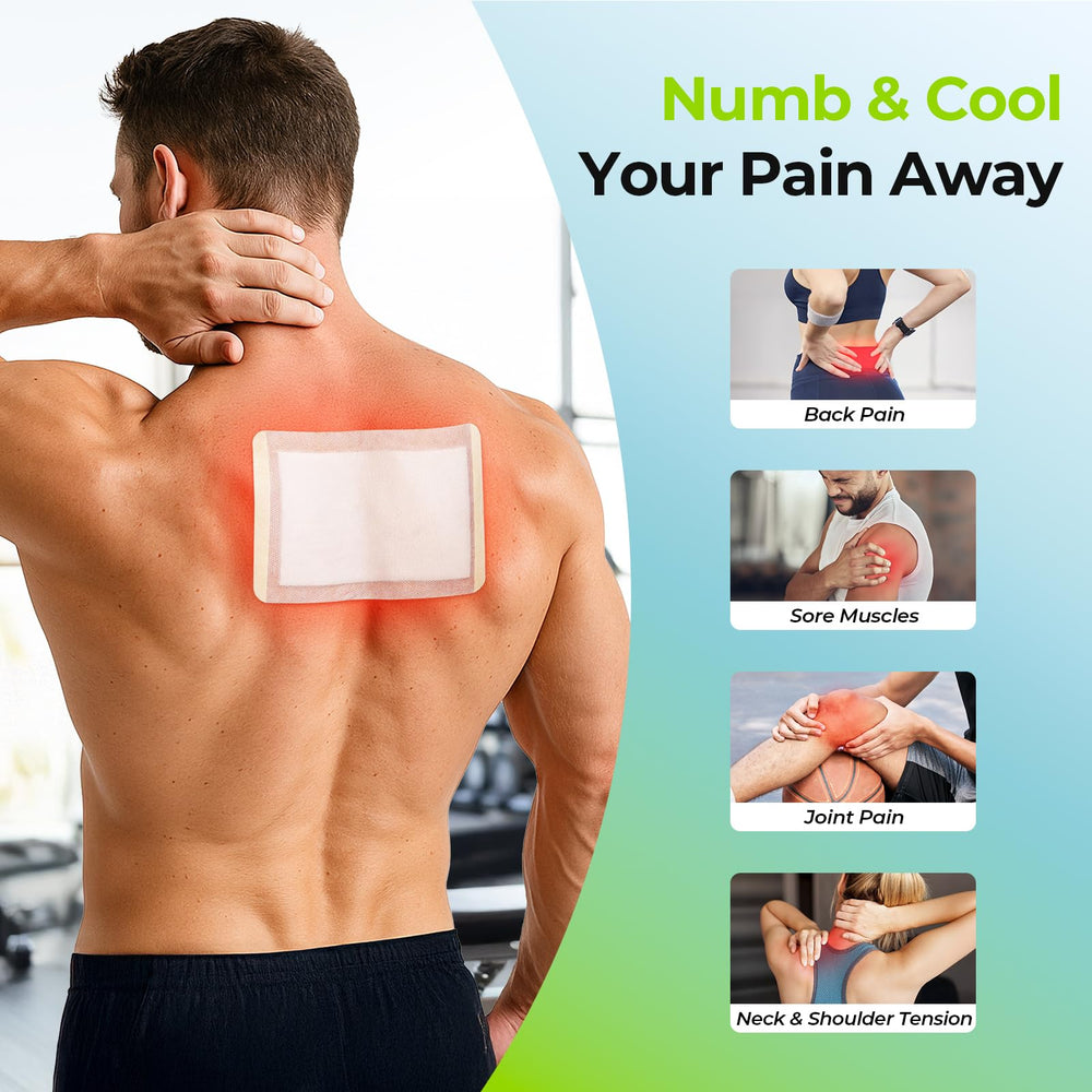 AUVON Max Strength Patch application area showing large coverage for back or neck.