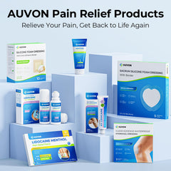 AUVON Max Strength Patch on skin demonstrates strong adhesion.