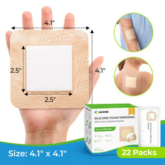 AUVON 4x4 dressing on incision area provides protective coverage and comfort
