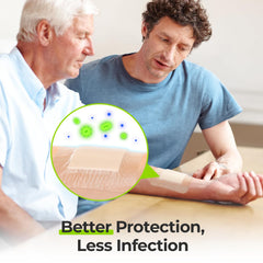 AUVON dressing on skin demonstrates wound coverage and protection