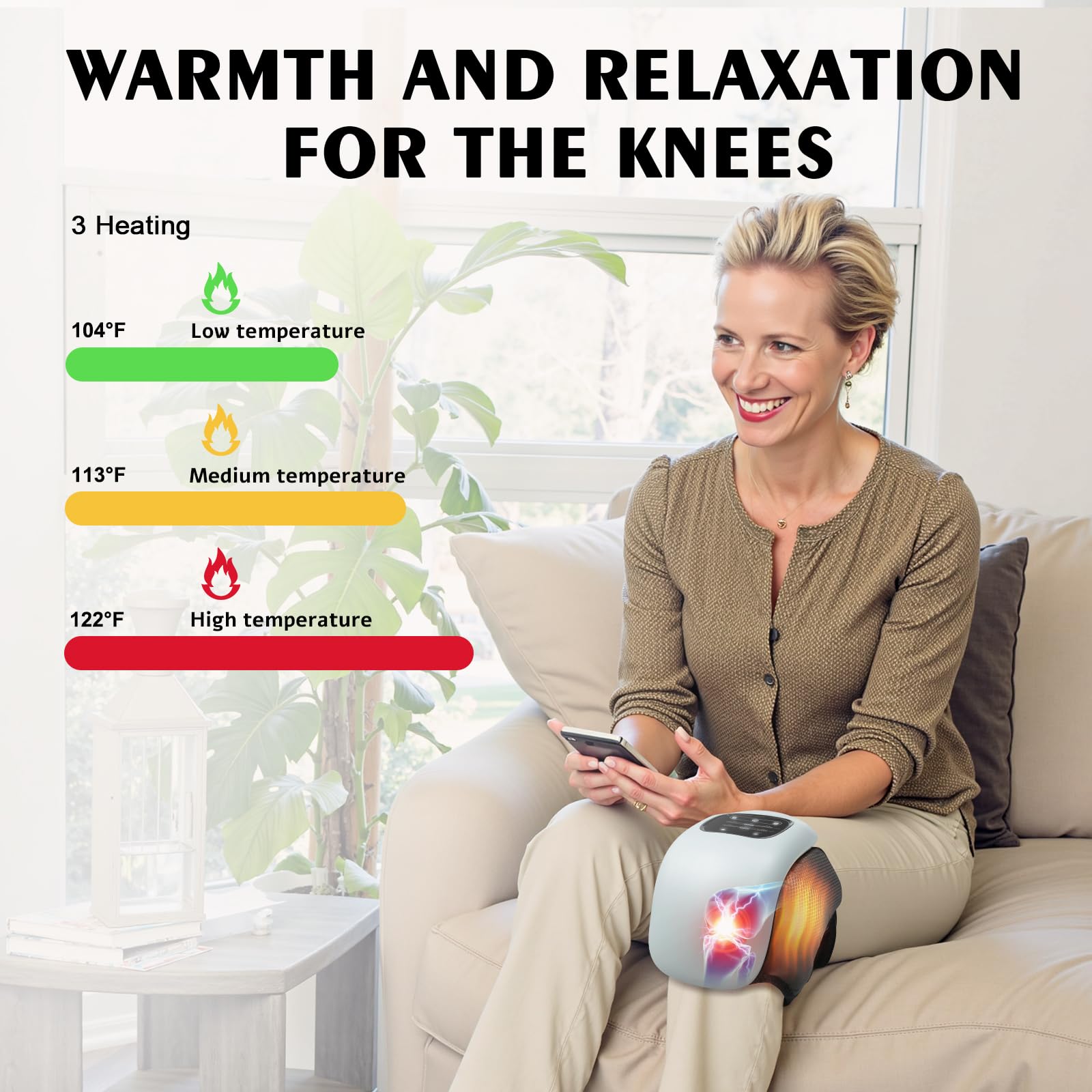 Auxoliev knee massager cordless design for portable relief anywhere