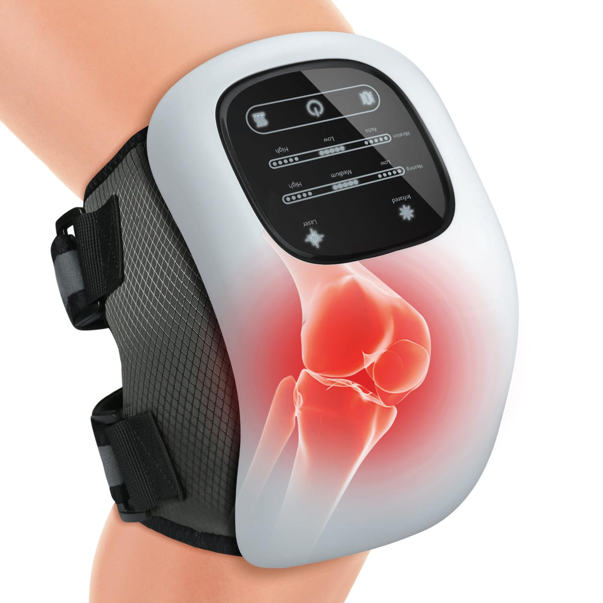 Auxoliev knee massager with heat and LED screen for easy at home relaxation