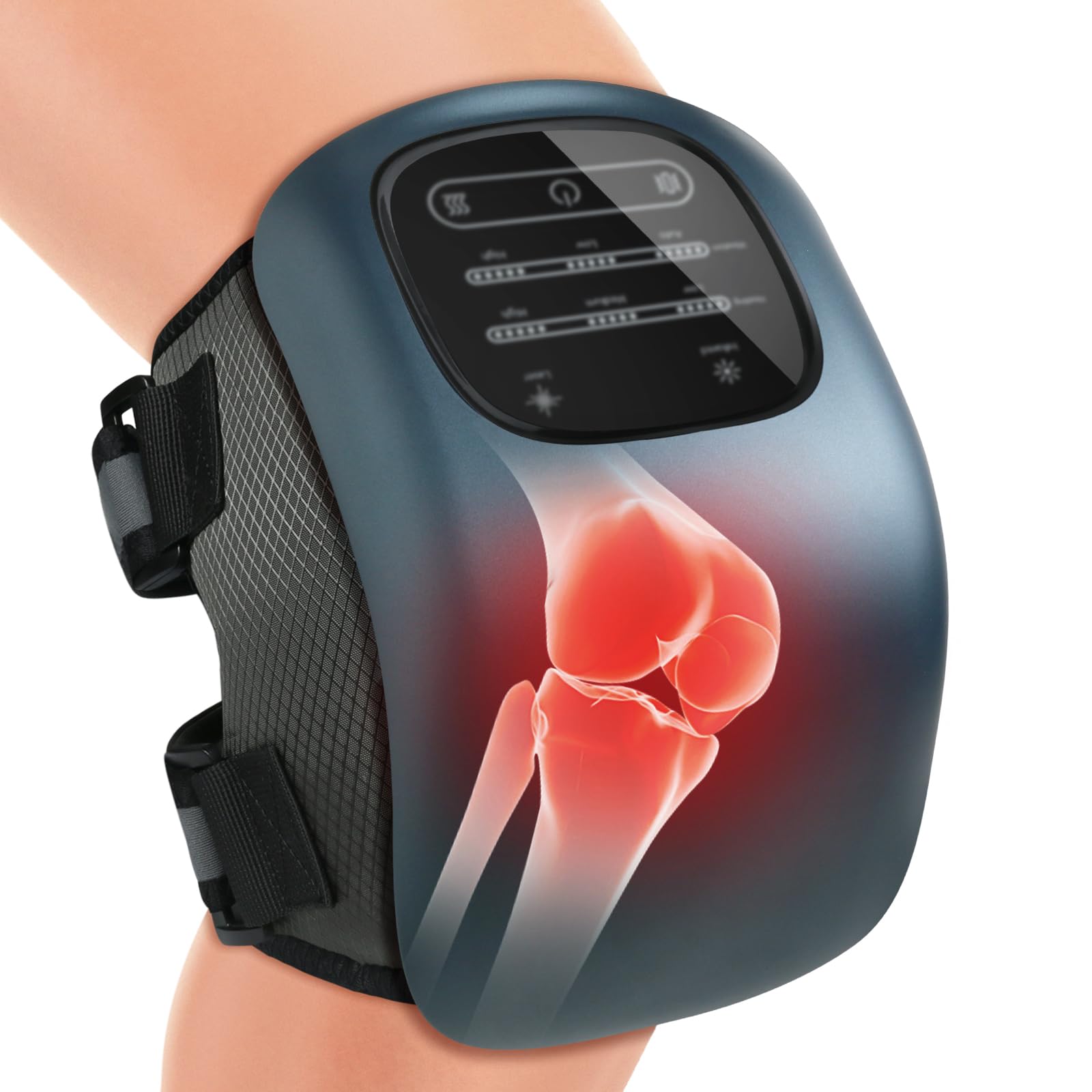 Auxoliev knee massager with heat and LED screen for simple control