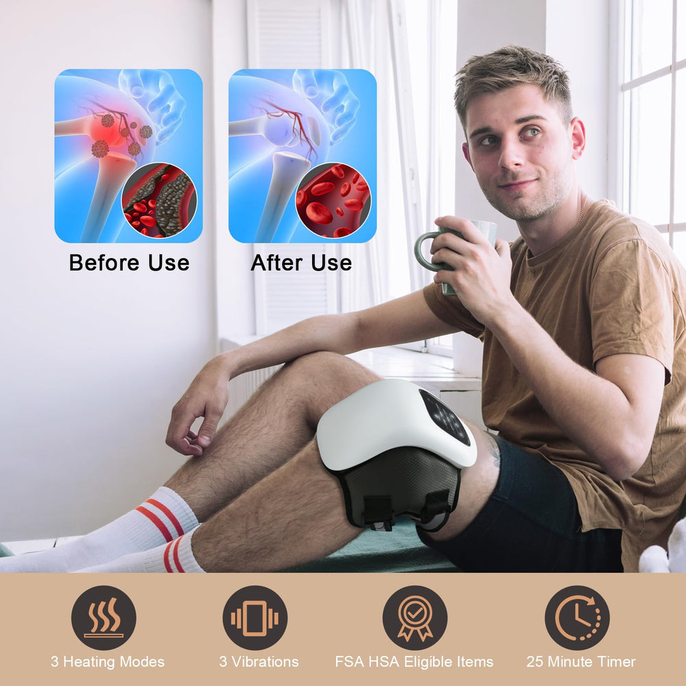 Auxoliev knee massager vibration modes for targeted muscle relief