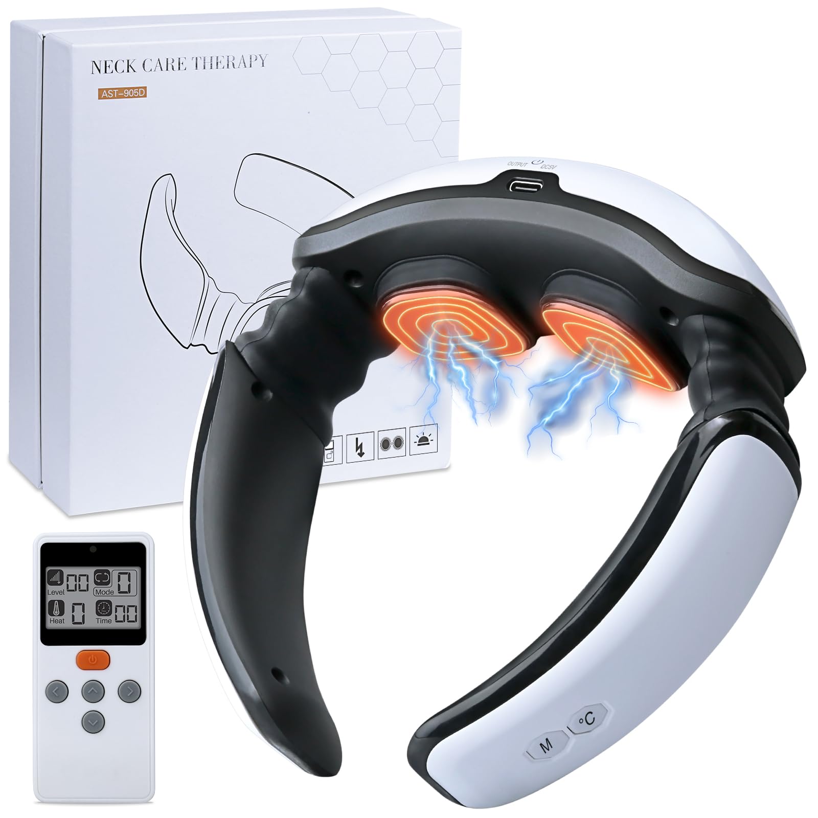 Auxoliev neck massager with heat function for relaxing neck muscles