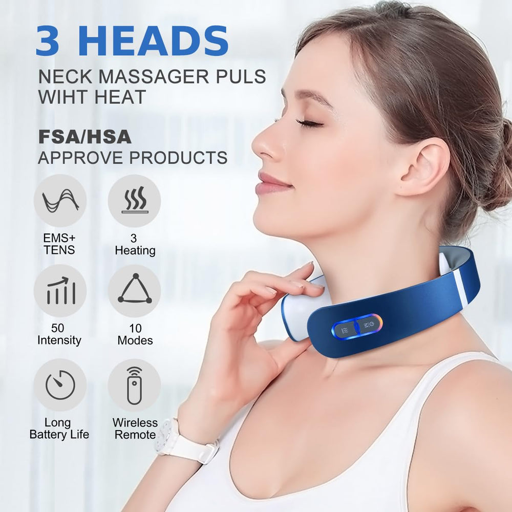 Auxoliev neck massager mode selection with nine modes for personalized care