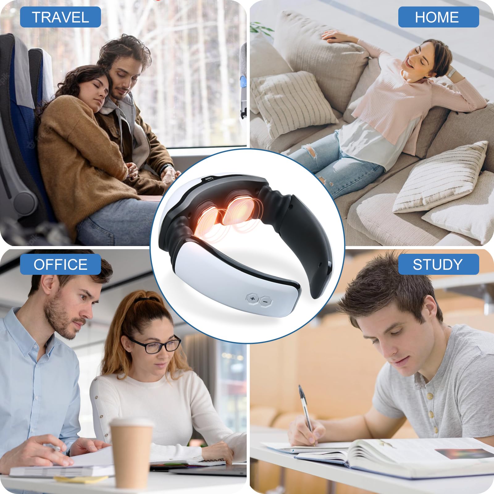 Auxoliev portable massager shown in a compact travel friendly form
