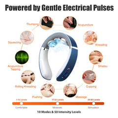 Auxoliev neck massager wireless design for portable use on the go
