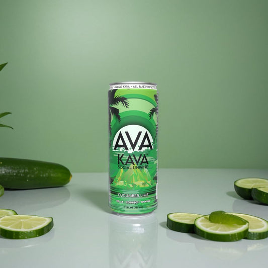 AVA Kava cucumber lime can for quick relaxation without alcohol