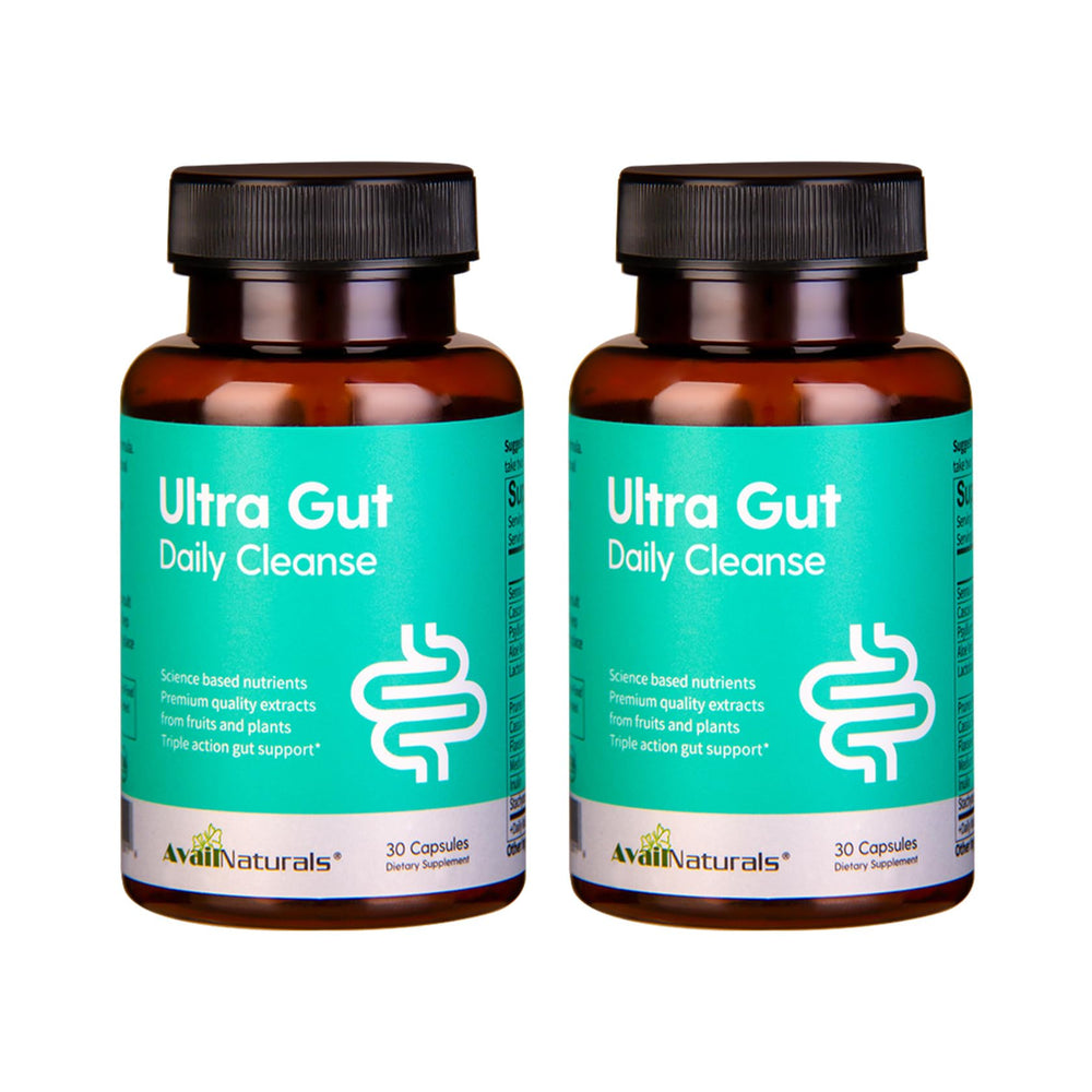 AvailNaturals Ultra Gut Daily Cleanse bottle with delayed-release capsules for daily digestive support