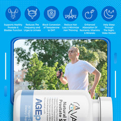 Avani Health AGEprost ingredients diagram emphasizes Bioperine and AstraGin for absorption.