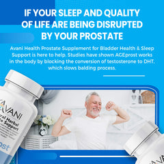 Avani Health AGEprost on a nightstand hints at sleep support potential.