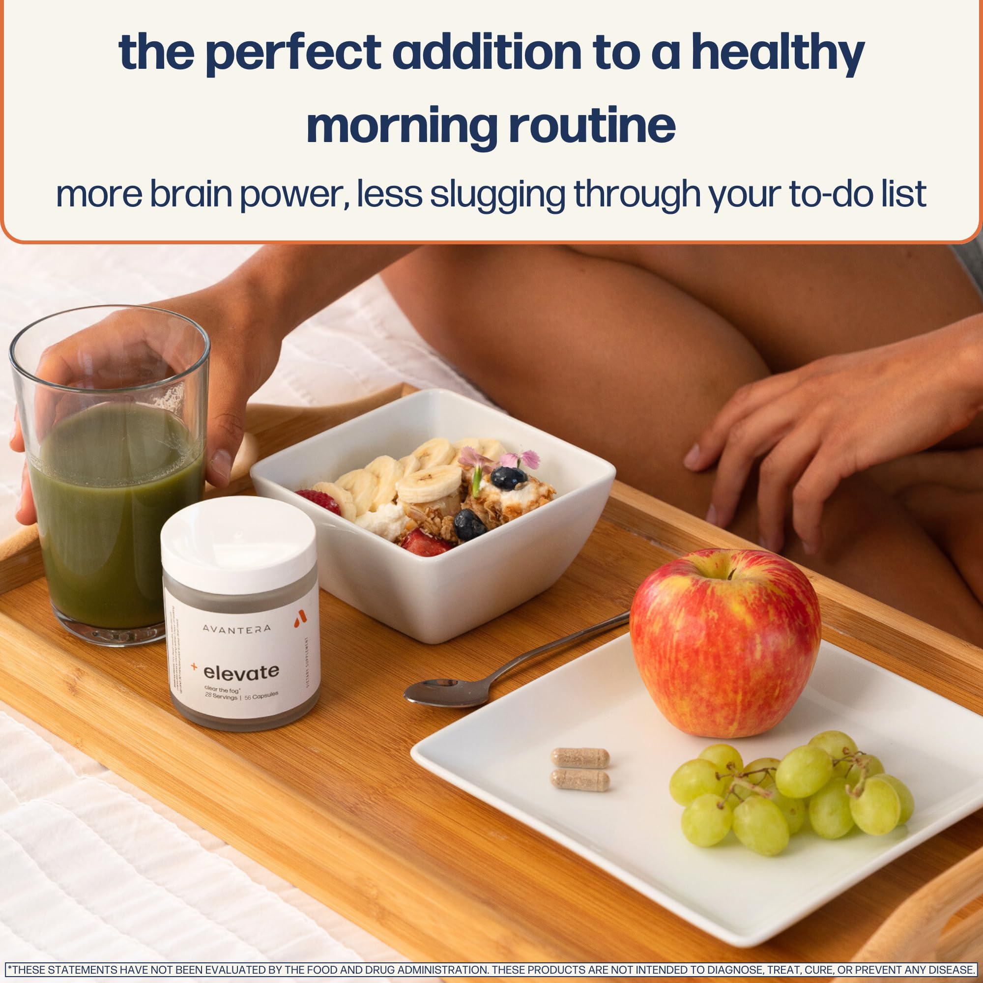 Avantera Elevate capsules closeup for easy daily intake.