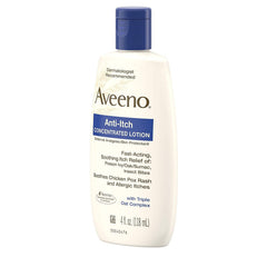 Aveeno Anti-Itch Lotion applying on skin demonstrates gentle application.
