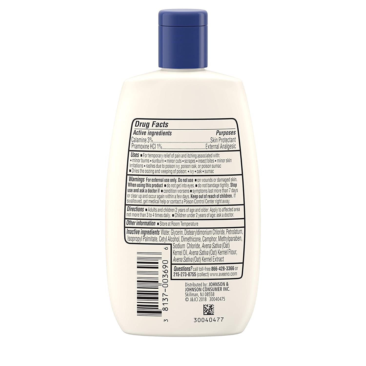 Aveeno Anti-Itch Lotion bottle cap close-up highlights easy-to-use packaging.