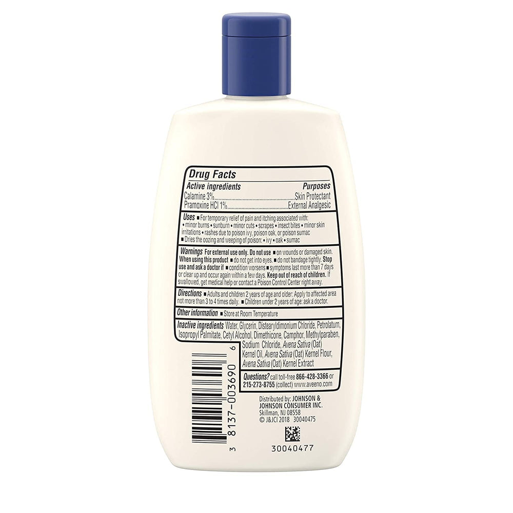 Aveeno Anti-Itch Lotion bottle cap close-up highlights easy-to-use packaging.