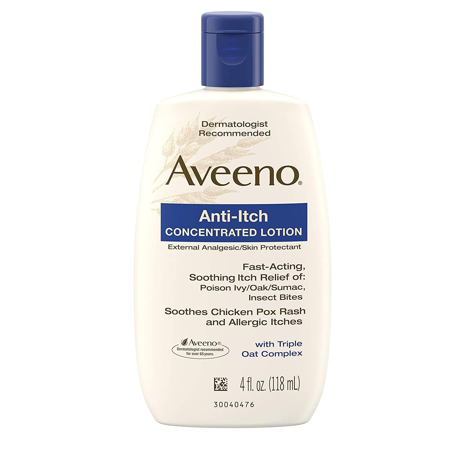 Aveeno Anti-Itch Lotion on bathroom counter ready for use for itch relief